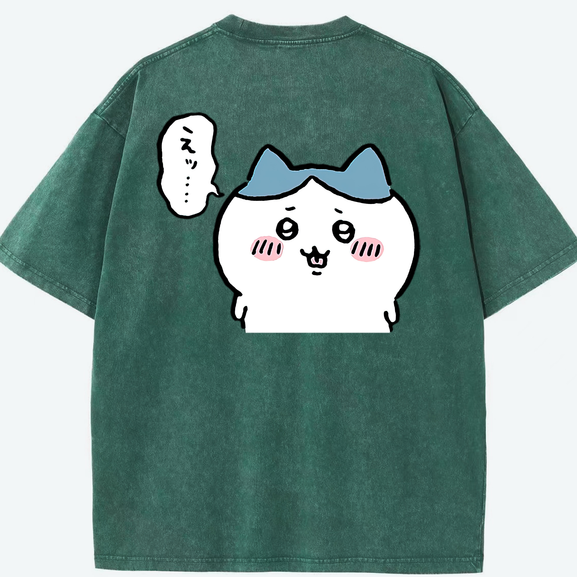 （画像用） ちいかわ ハチワレ Chii-kawa hachiware 綿100% ヴィンテージ風 半袖Tシャツ（背面プリント）